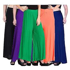 100% Pure Soft Viscose Rayon Palazzo Pants for Women – Free Size | Loose Fit Flared Wide Leg Daily Wear