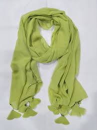 Premium Quality Chiffon Stoler with Tassels - Elegant Hijab Scarf