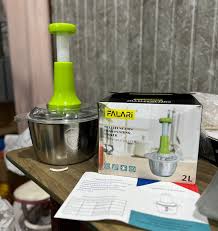 2L Manual Food Chopper – Stainless Steel Bowl & 4 Sharp Blades | Vegetable, Onion, Meat & Garlic Chopper | Easy Hand Pull
