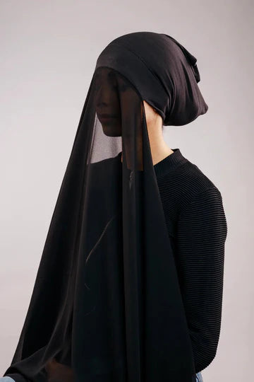 INSTANT HIJAB WITH CAP - BLACK