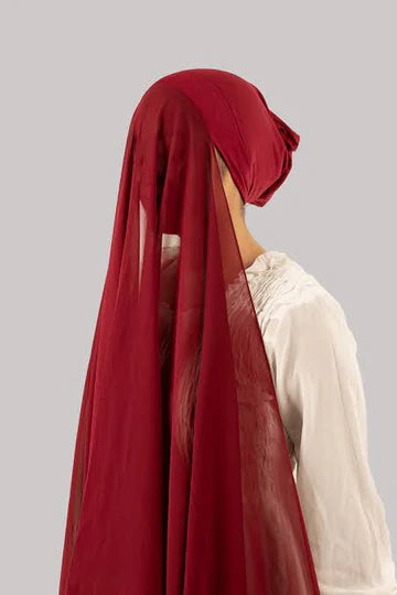 INSTANT HIJAB WITH CAP - MAROON
