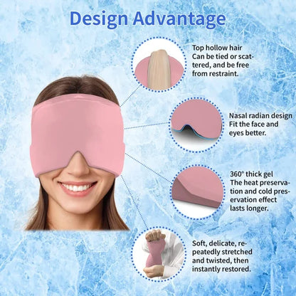Migraine Relief Hat – Hot & Cold Therapy Ice Cap for Headache & Pain Relief