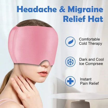 Migraine Relief Hat – Hot & Cold Therapy Ice Cap for Headache & Pain Relief