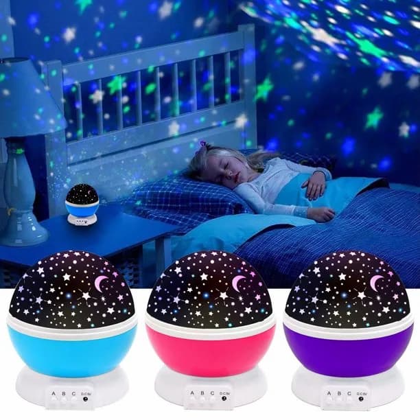 360° Rotating Starry Sky Projector | LED Baby Night Light for Kids & Adult Room