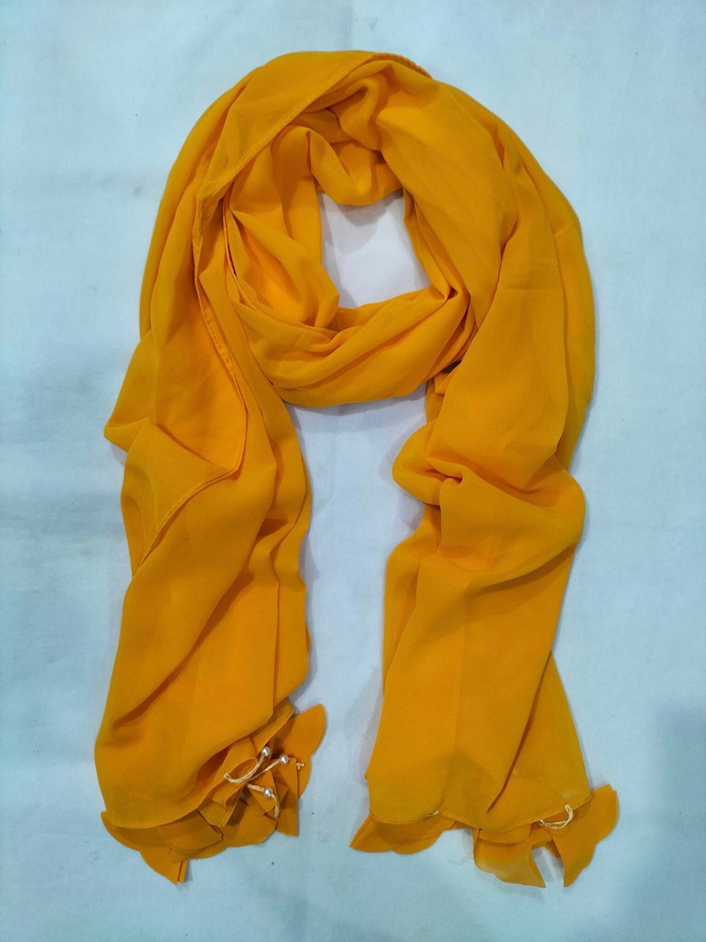 Premium Quality Chiffon Stoler with Tassels - Elegant Hijab Scarf