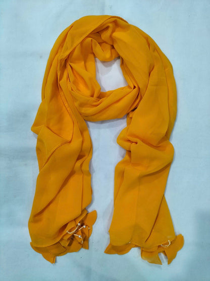 Premium Quality Chiffon Stoler with Tassels - Elegant Hijab Scarf