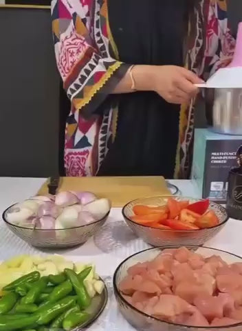 2L Manual Food Chopper – Stainless Steel Bowl & 4 Sharp Blades | Vegetable, Onion, Meat & Garlic Chopper | Easy Hand Pull