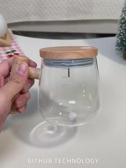 Self-Stirring 400ml Electric Mug – Glass Mixing Cup for Coffee, Milk & Protein Powder | Travel & Office Friendly | High Borosilicate Glass